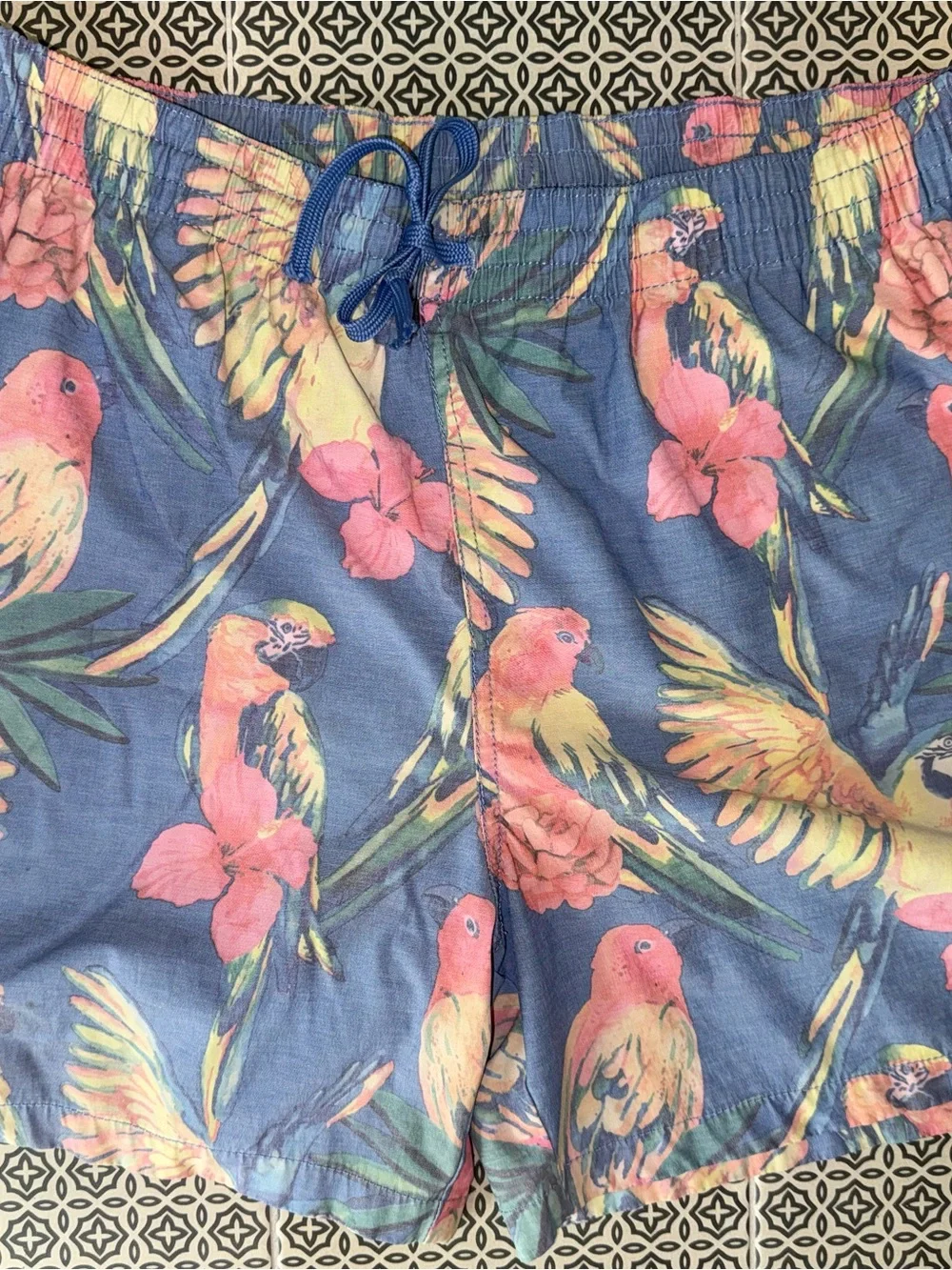 Chubbies Blue Tropical Parrot Print Shorts mens XL